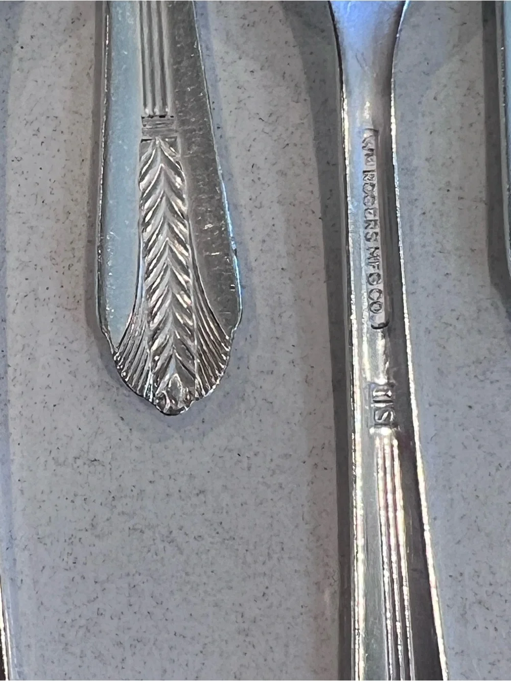 WM Rogers 1939 Allure Silverware 10 Teaspoons, Art Deco